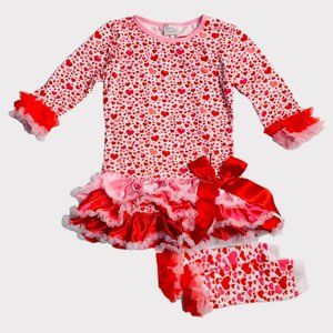 G02-Etsy, 2Y, l/s cotton tee shirt dress + leg warmers, Valentine's Day